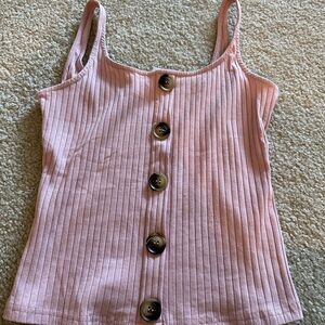 Pink tank top with buttons never worn
